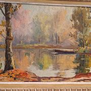 Pond in autumn at Vizille by Paul Jouvet
