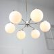 Lustre Vintage en Chrome et Opaline, Italie, années 1970
