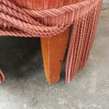 Orange velvet toad armchair