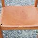 Pair of brutalist chairs in elm and stretched leather with saddle stitching Self publisher