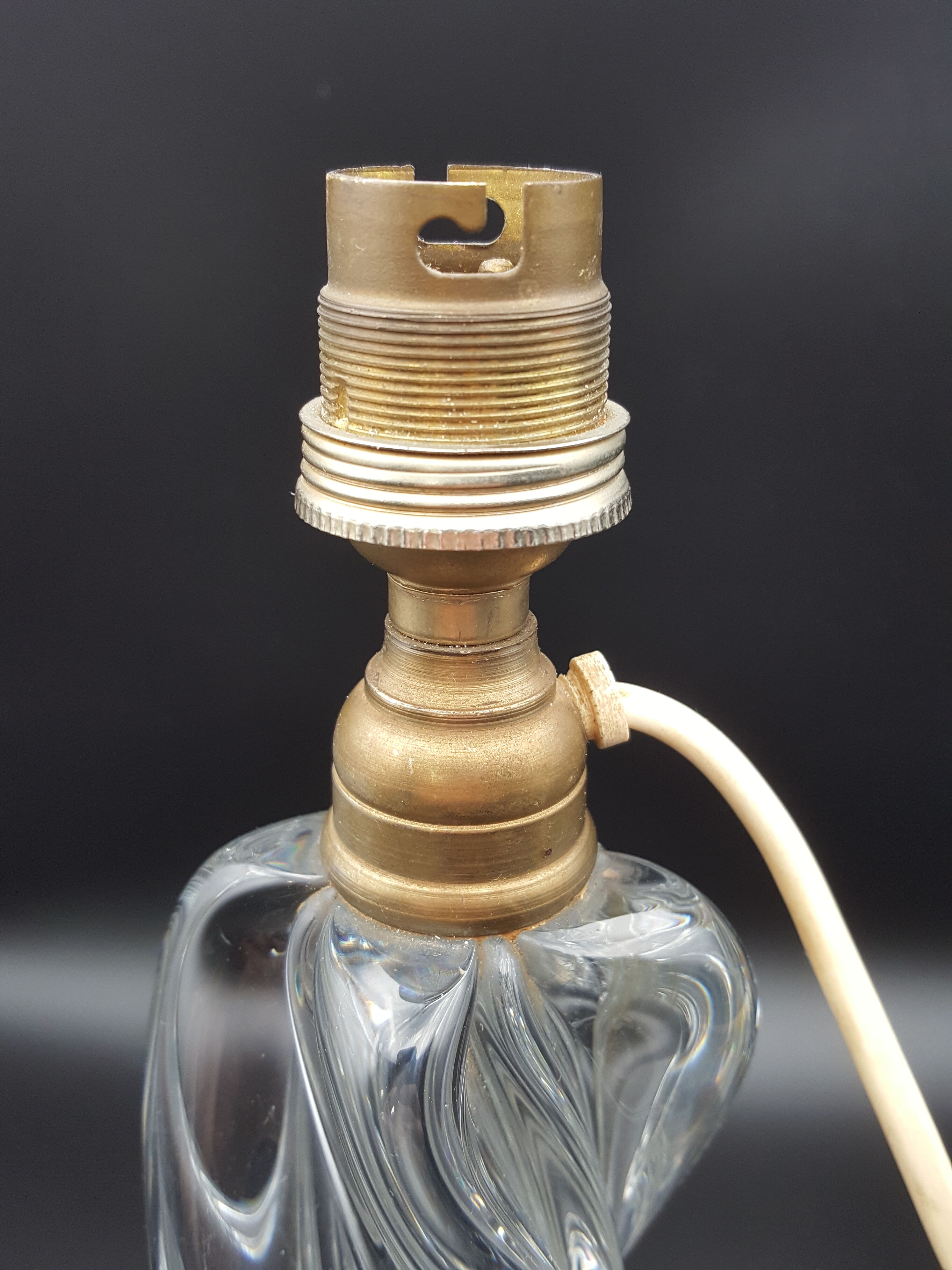 old heavy crystal lamp foot design 60 70s