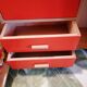 Bed bed cabinet of orange wooden dolls 1960 1970 mattress