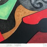 Original lithograph signed by Danièle PERRÉ (1924-2009) Abstract composition, 1961.