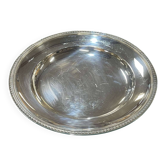 Round silver-plated metal tray Christofle Malmaison model