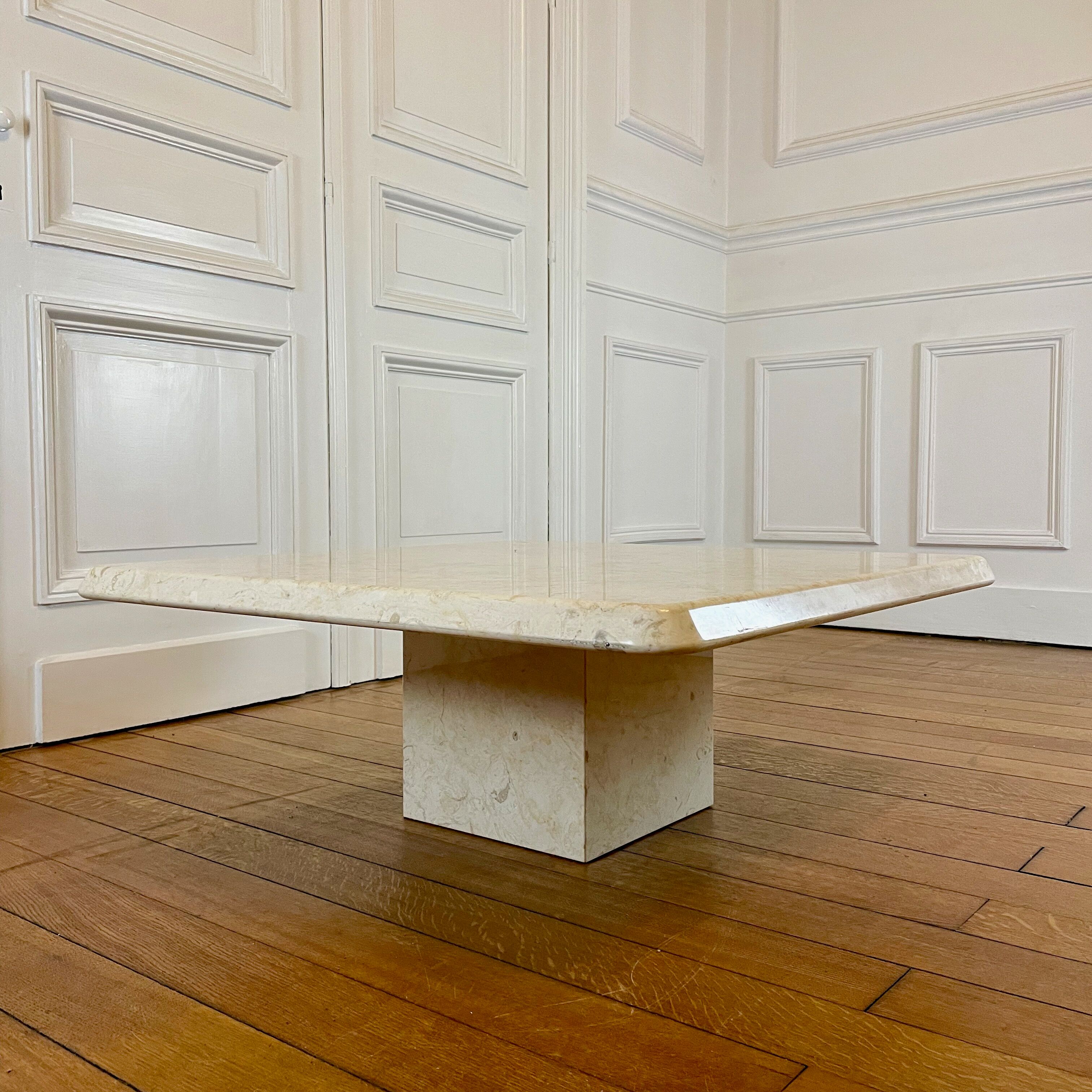 Minimalist marble coffee table