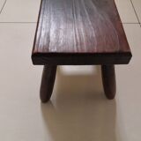 Step footrest solid wood vintage brutalist stool