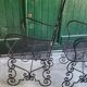 Paire de fauteuils en fer forge noir