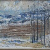 Erik Ström, Swedish painting, 1970s, Oil on panel, Framed