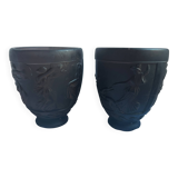 Pair of Art Deco vases Georges Le Feure (1868/1943) Glass paste Dancers