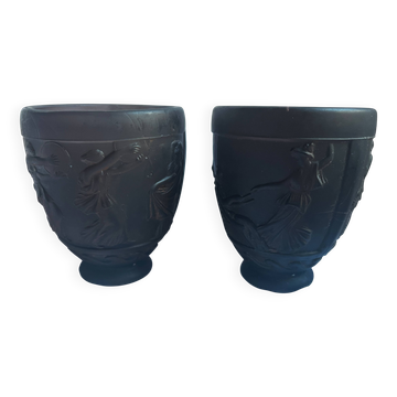 Paire de vase Art déco Georges Le Feure (1868/1943) Pâte de verre Danseuses
