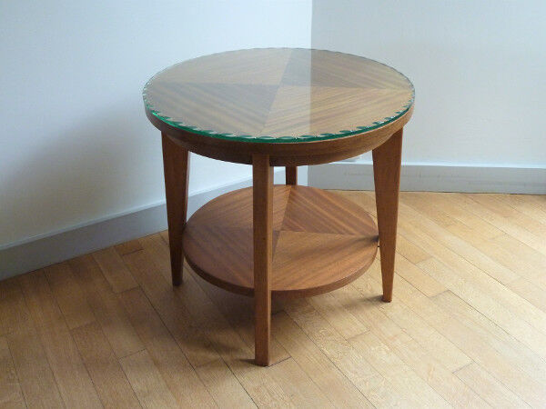 Round low table and glass 50s