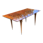 Scandinavian extendable vintage rosewood dining table renovated in raw solid wood