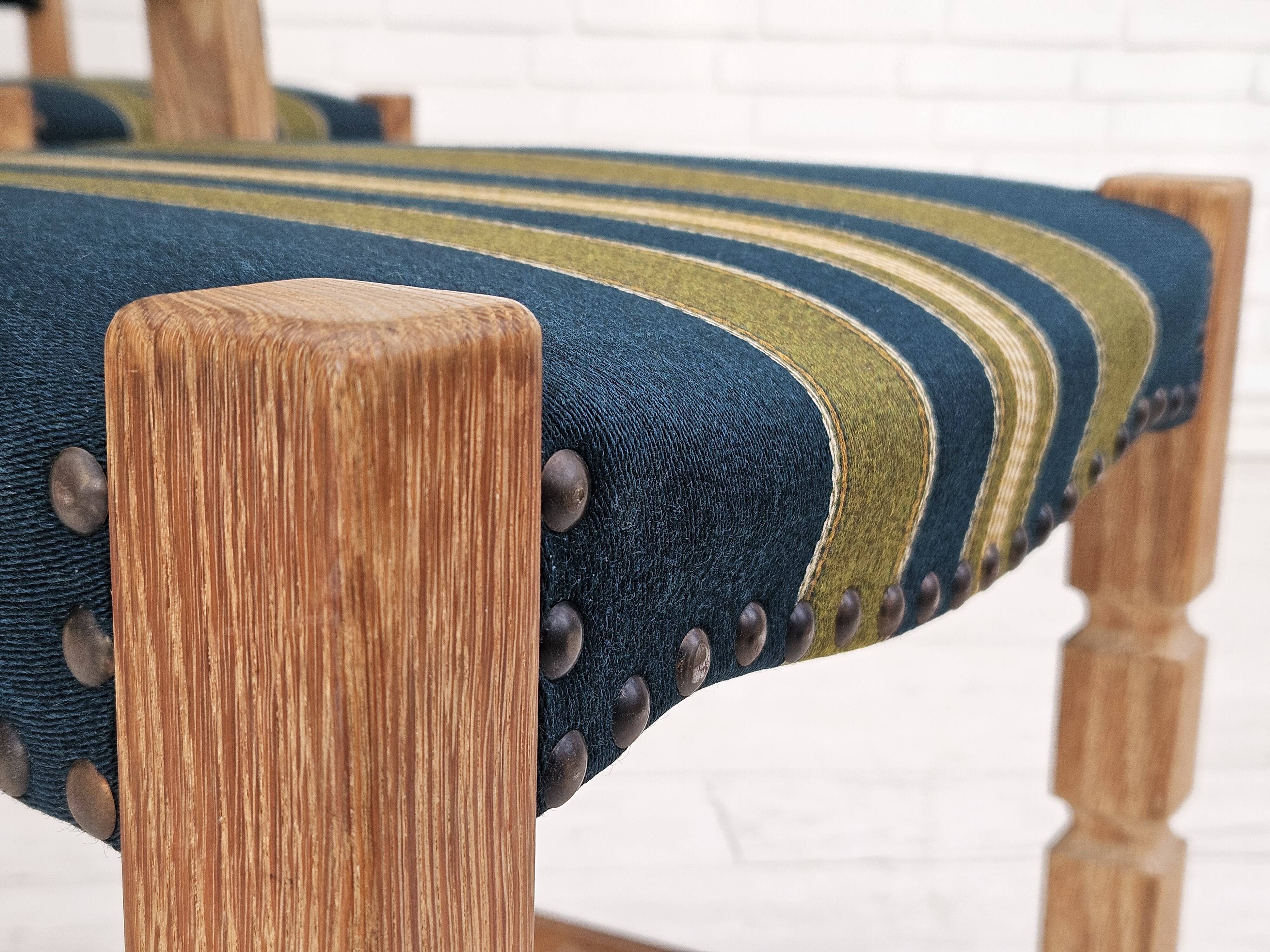 1970s, set 6 pcs of Danish dinning chairs, original good condition, furniture wool.