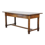 Table à manger française ancienne en chêne du 18ème siècle avec 2 tiroirs