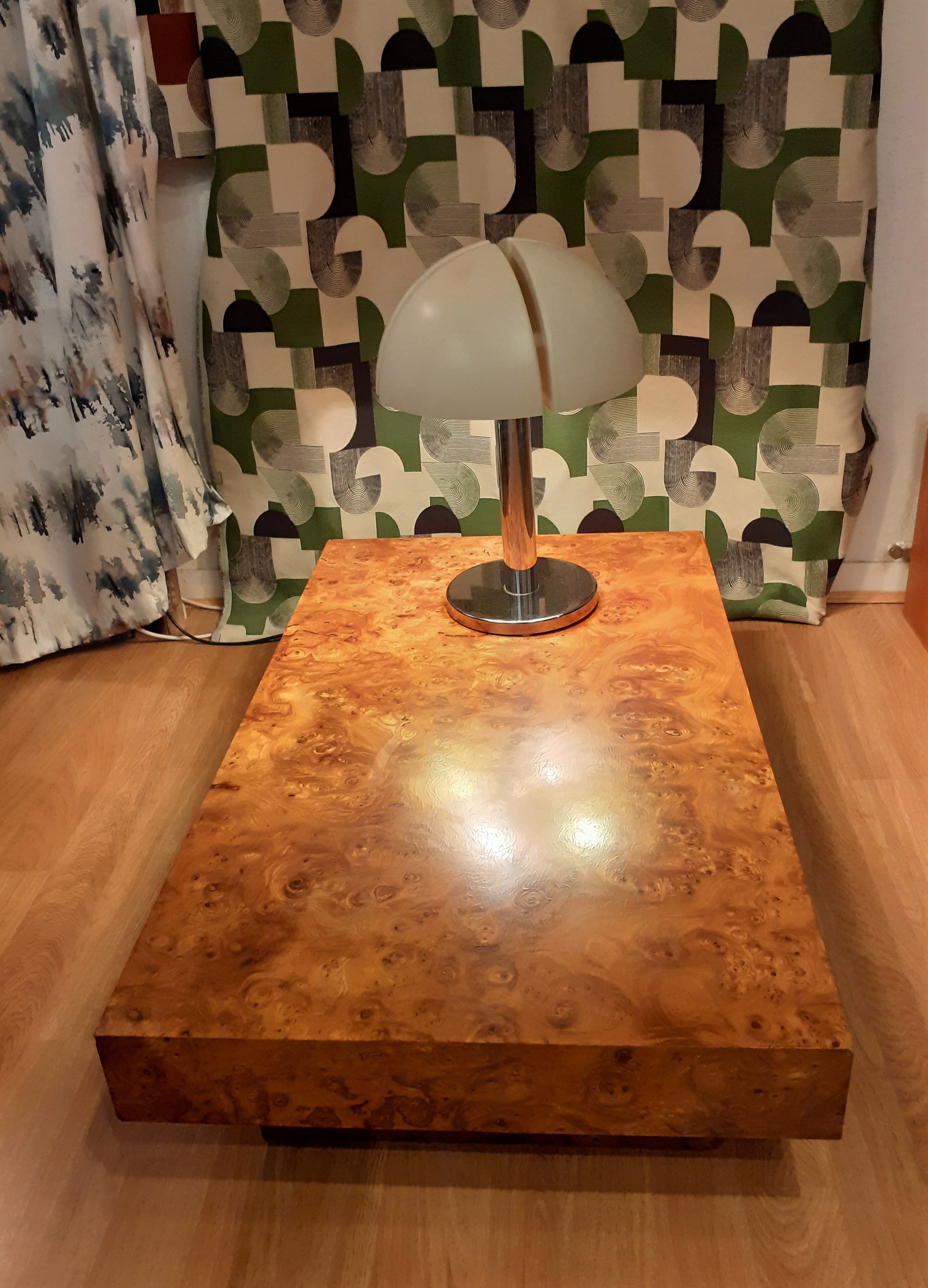 Coffee table in elm magnifying glass