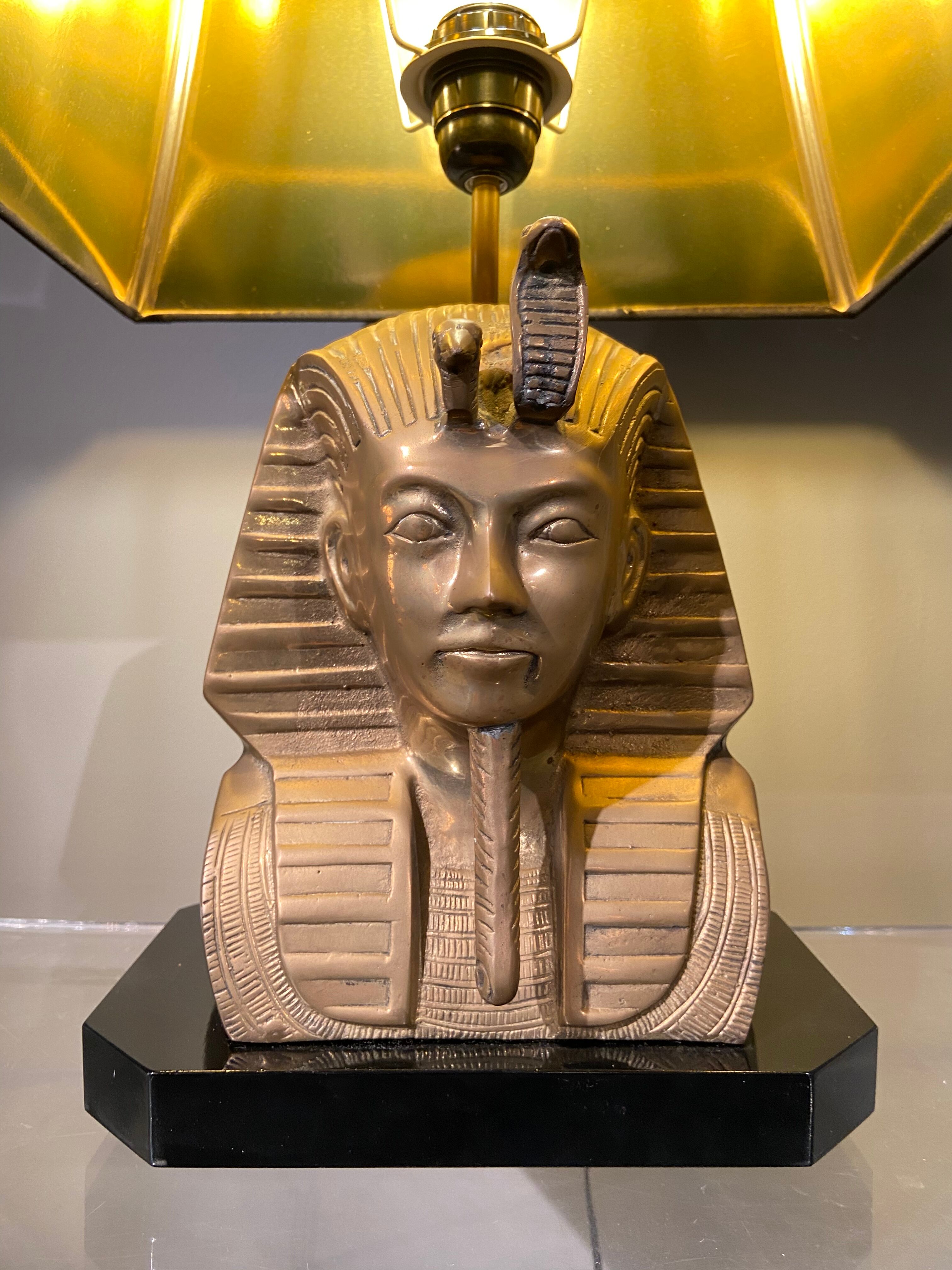 Massive bronze lamp Pharaoh, 1970