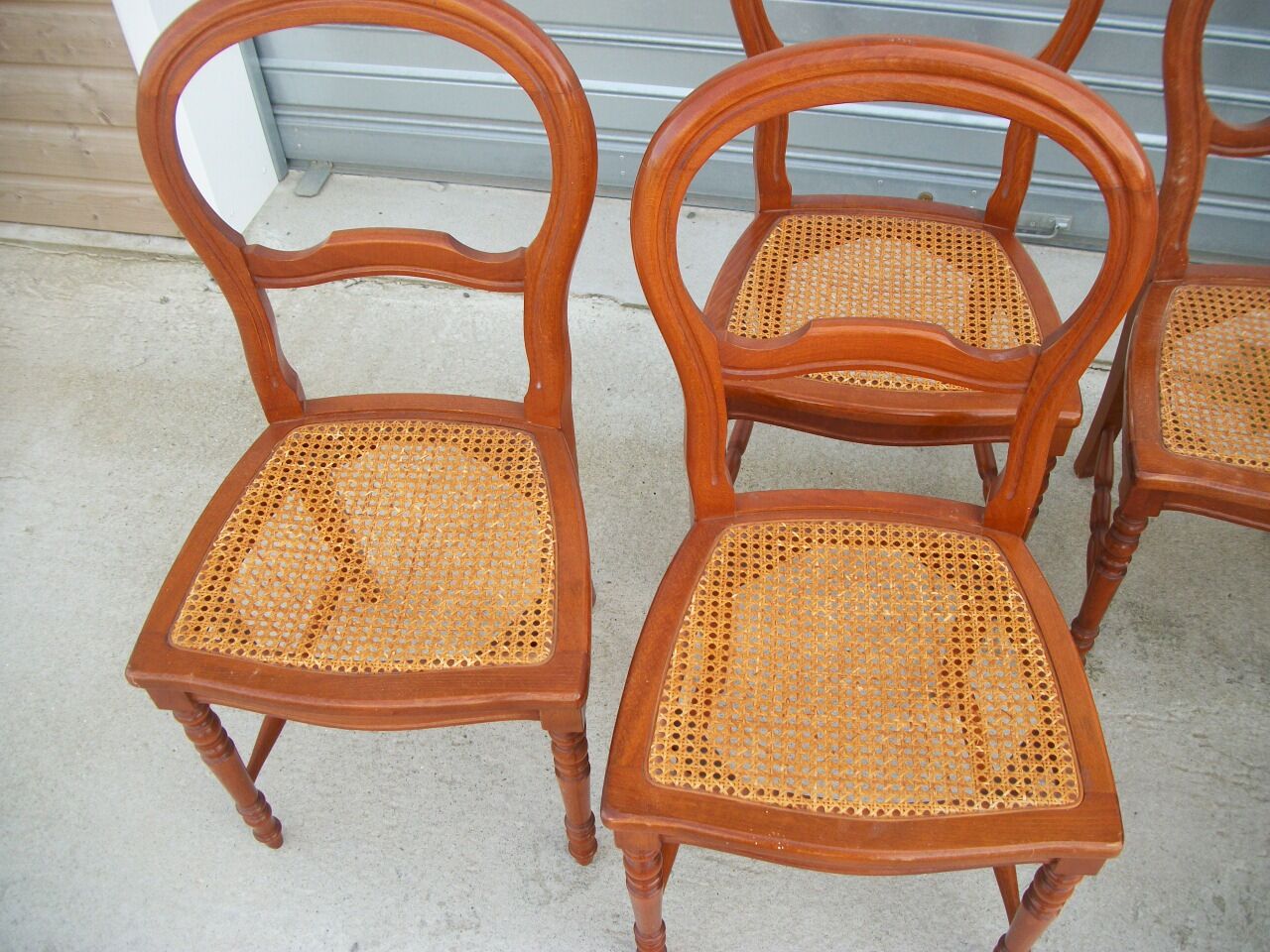 Série de 6 chaises cannées