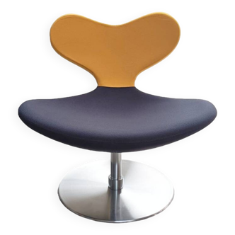 Yellow and anthracite rotating fireside chair