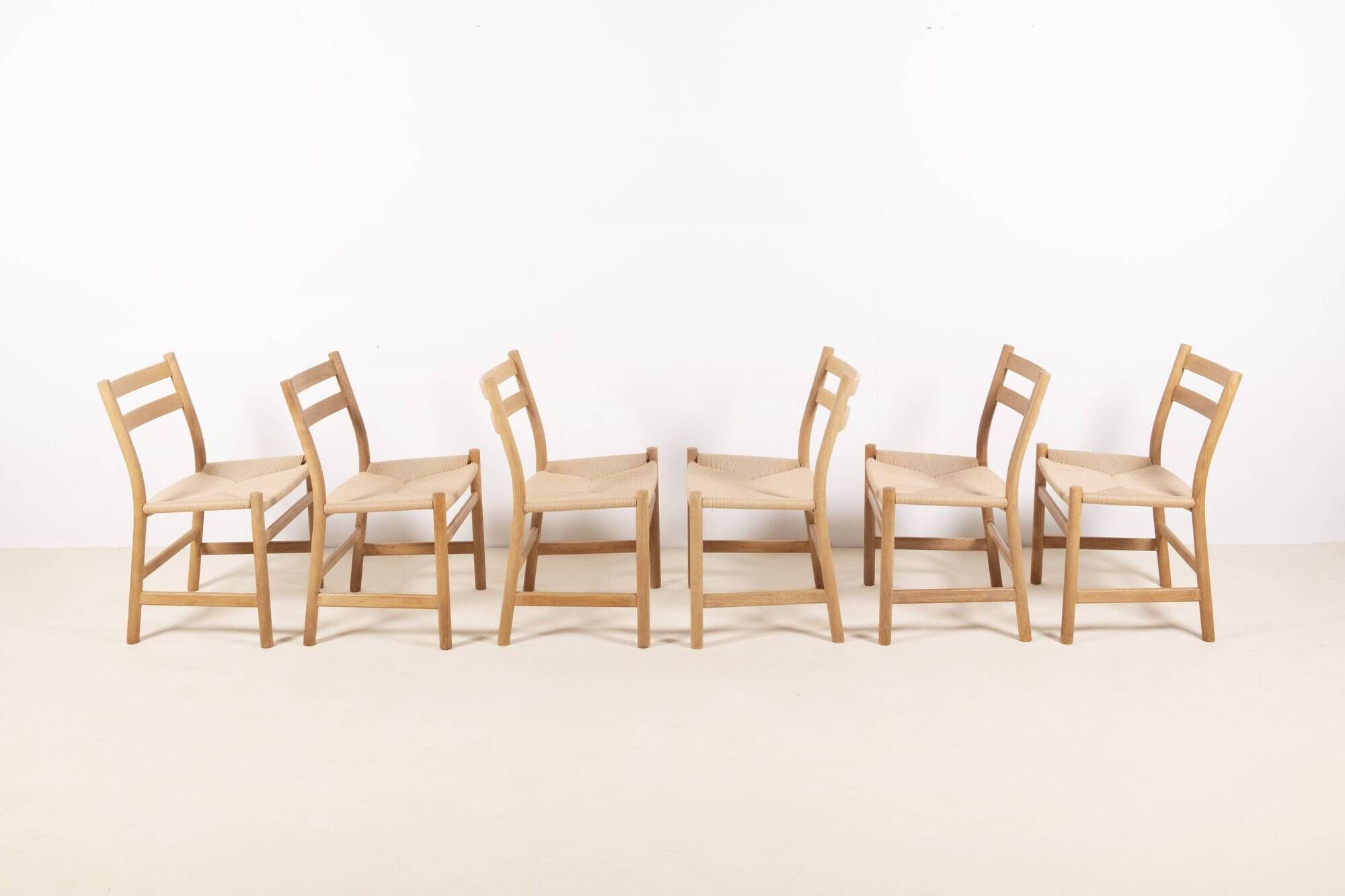 6x Hans J. Wegner CH47 in Soaped Oak, Carl Hansen & Søn 1975