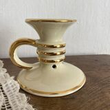 Charming cream and gold thumb candle holder, 1950s