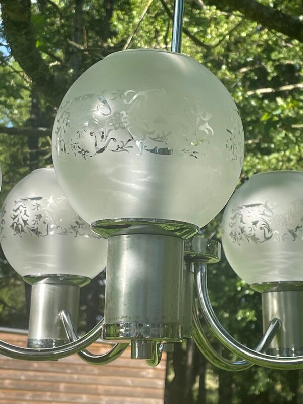 Chandelier "vintage design" 70, 5 fires