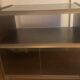 Vintage TV Hi-Fi unit on wheels, smoked glass, sliding doors.