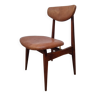Chaise de style scandinave en teck et cuir, années 60