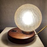 Globe lamp on teak base, 1950, 60, vintage