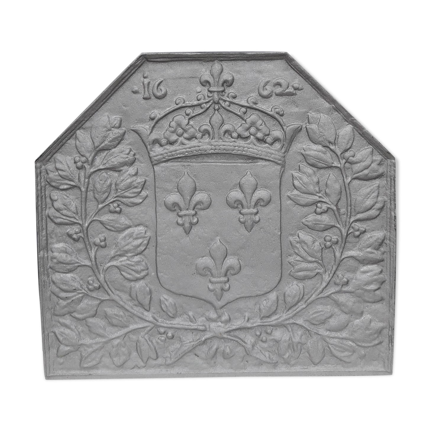 Iron flower iron fireplace plate art foundry never laid