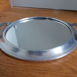 Appetizer tray with cups and Art Deco mirror tray