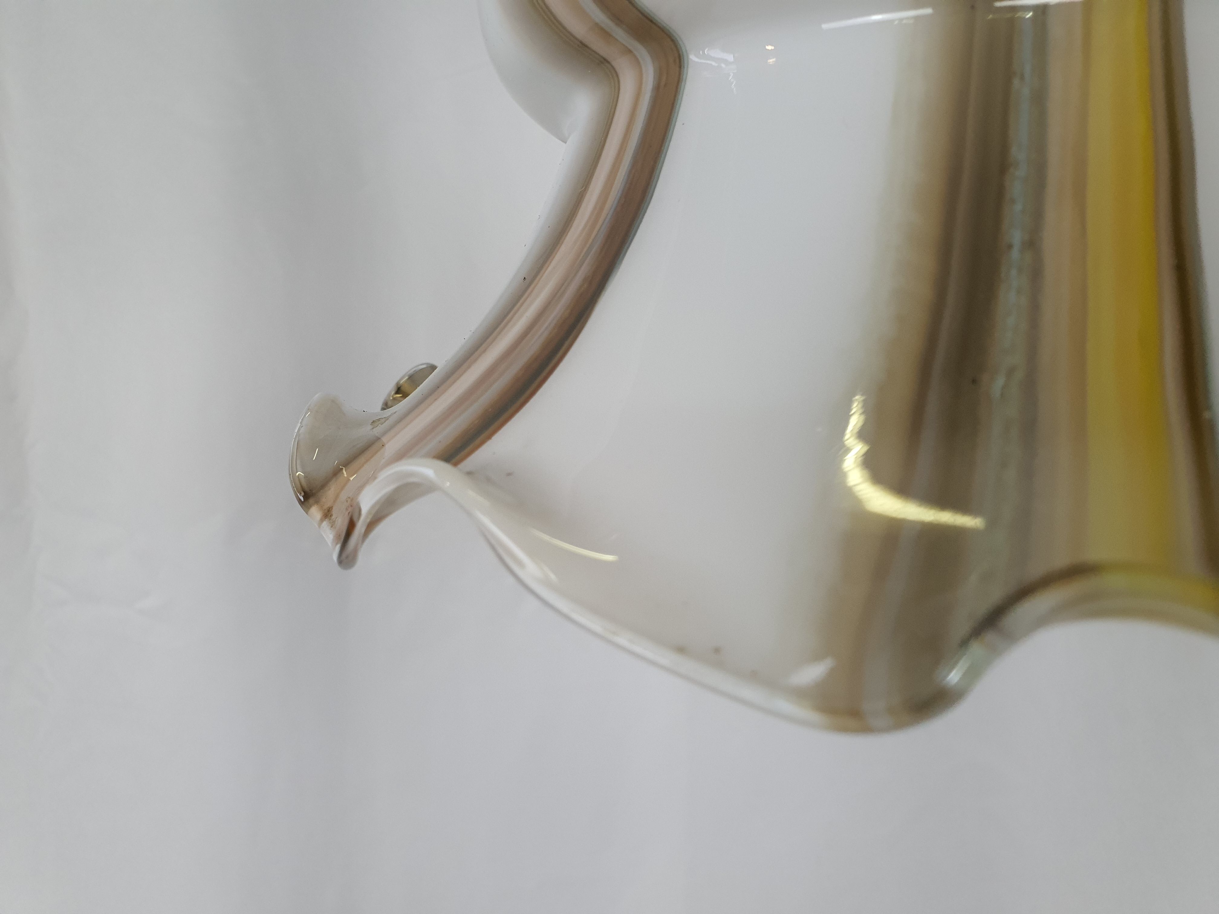 Chandelier in white and multicolored Murano glass