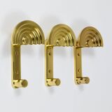 13 Postmodern Brass Wall Hooks by Ettore Sottsass, 1985, Valli & Valli Italy