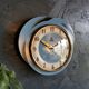 Silent vintage formica wall pendulum clock "Dam blue black"
