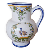 Angoulême earthenware pitcher "Le Renoleau" Moustiers decor