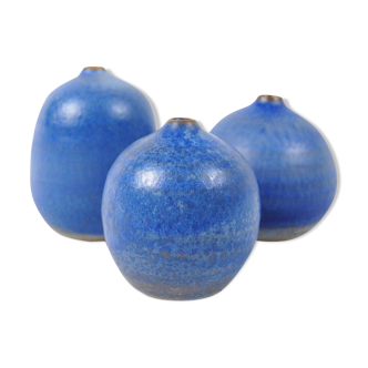 Trio de céramiques bleues Antonio Lampecco