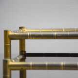Pair of brassed coffee tables bamboo vintage 1970'