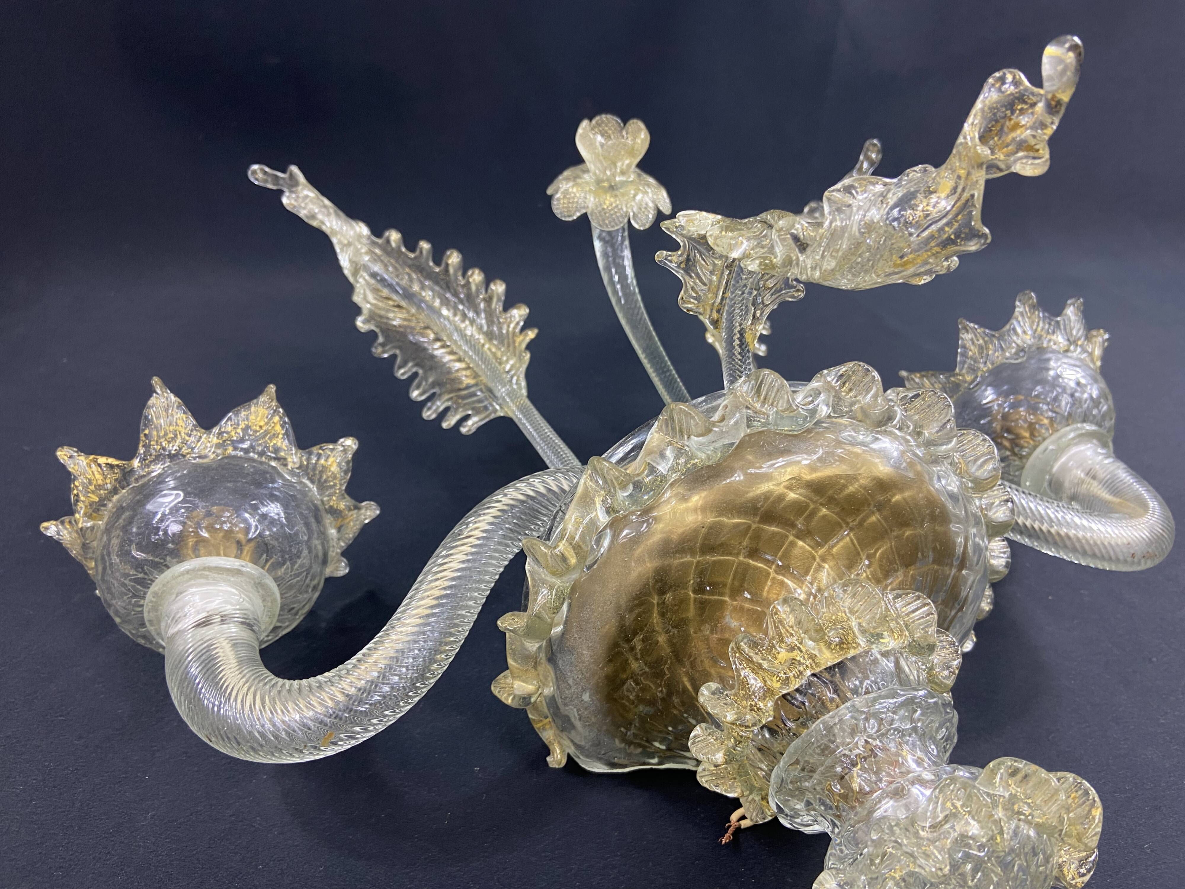 Large two-light wall lamp in Murano glass Venice