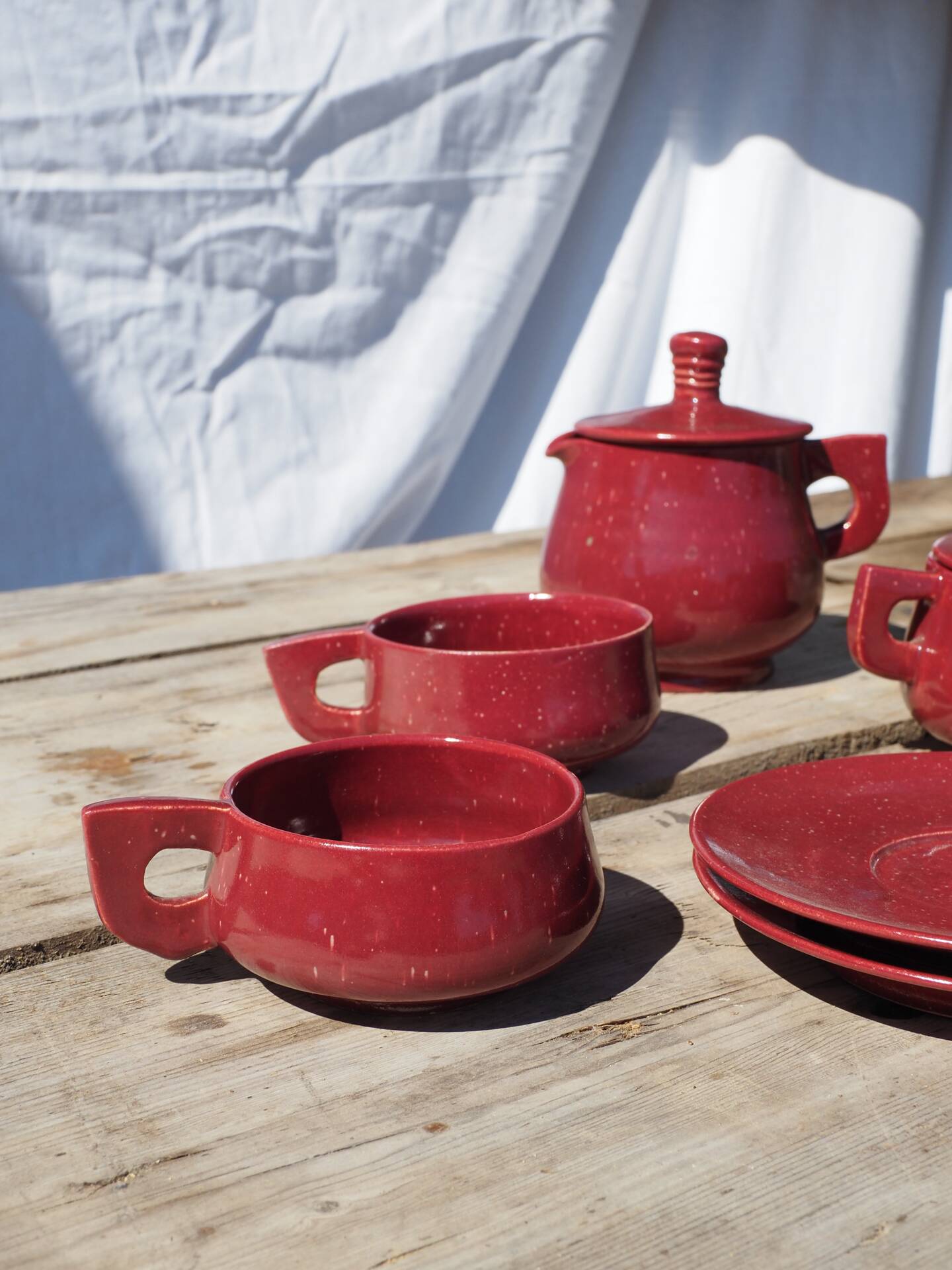 Art Deco Red Tea/Coffee Set