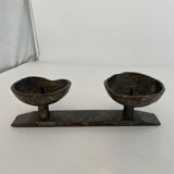 Wrought iron candlestick in brutalist style