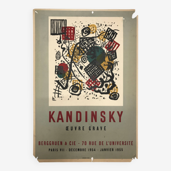 Kandinsky (after) Galerie Berggruen & Cie, 1954. original poster Mourlot lithograph