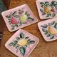 Set of 10 vintage enameled earthenware plates Renouveau Cagnes sur Mer