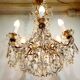 6 Light Bronze And Crystal Chandelier