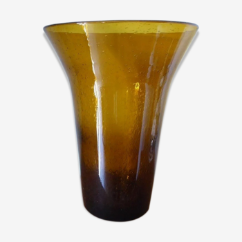 Vase en verre Biot  h 36 cm