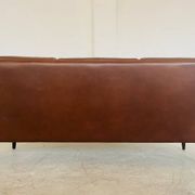 Vintage Danish retro Svend Skipper 3 person sofa in chestnut brown leather