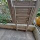 Square folding wooden garden table painted gray gray beige