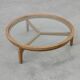 Table moderne en bois de cèdre et verre, Italie fin du 20e siècle