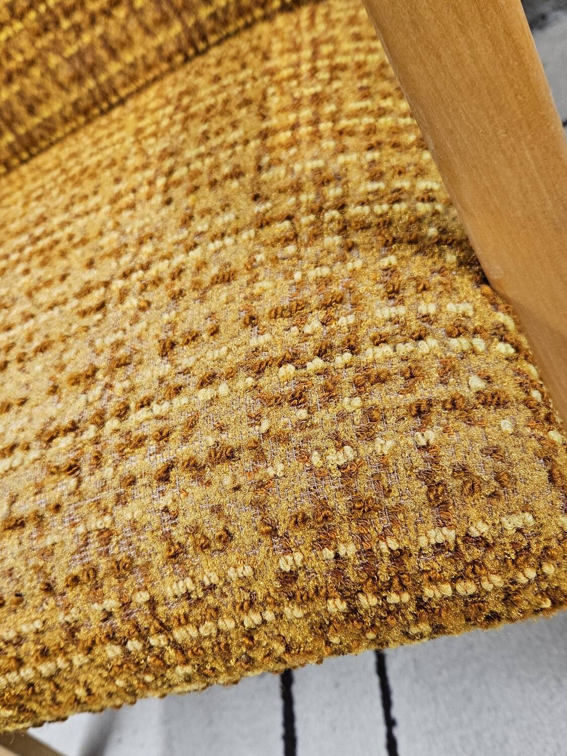 Vintage 1970 curled fireside chair