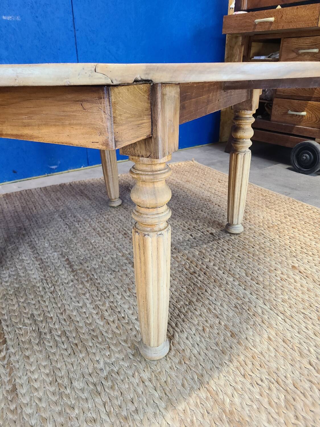 Vintage farmhouse coffee table with flaps