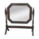 Antique beveled octagonal vanity mirror in carved wood