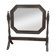 Antique beveled octagonal vanity mirror in carved wood